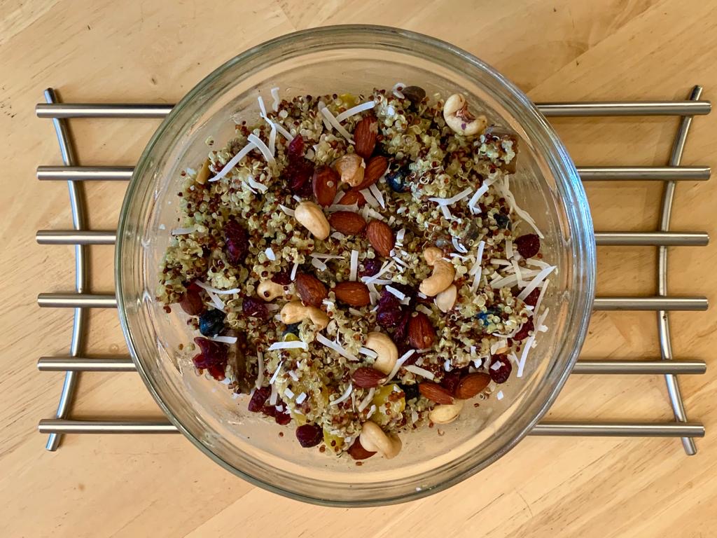 Quinoa Salad with Honey Mustard Dressing Marinated with Joy